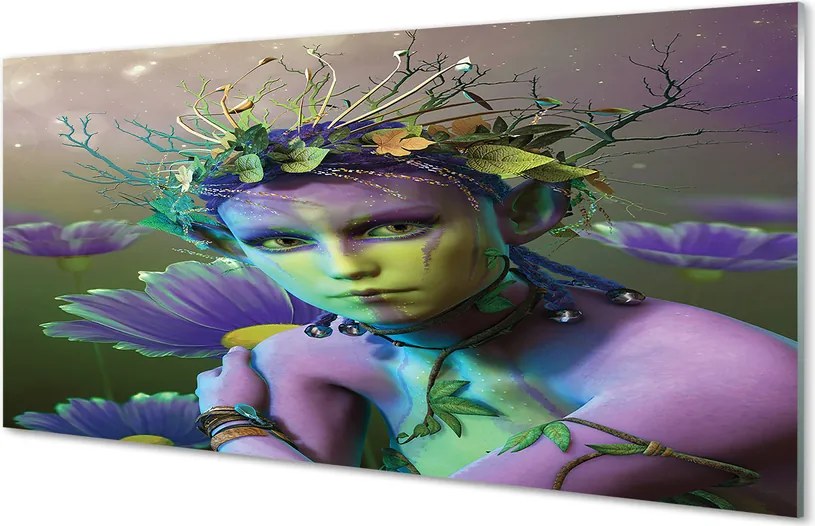 Szkło do Kuchni na Ścianę Elfia Pani wśród Kwiatów