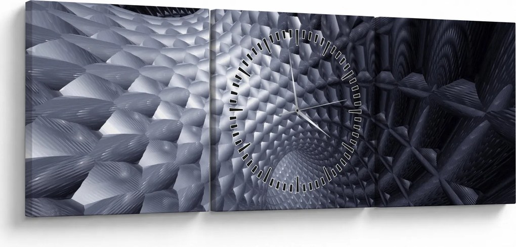Obraz - Abstrakcja 3D (z zegarem) (90x30 cm)