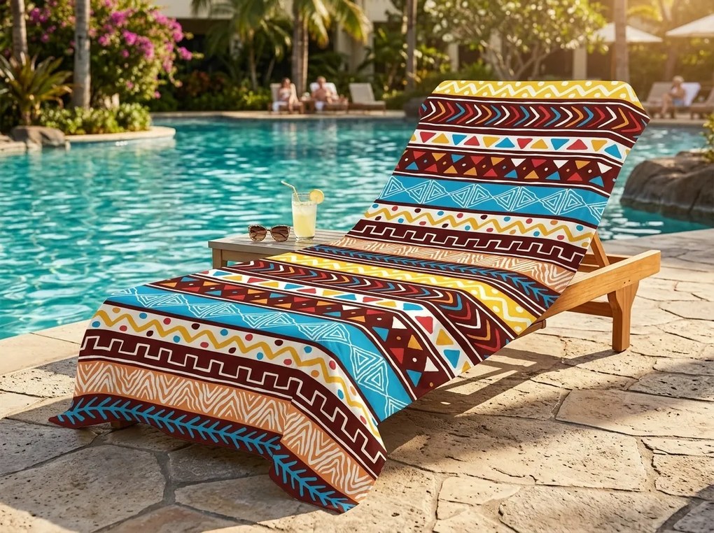 Ręcznik plażowy szybkowiążący XXL AZTECA kolorowy 150 x 210 cm, 100% mikrofibra
