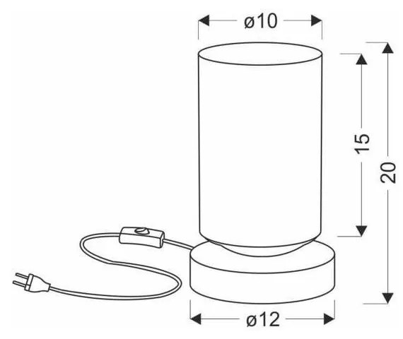 Czarna lampa stołowa ze szklanym kloszem (wys. 20 cm) Aspra – Candellux Lighting