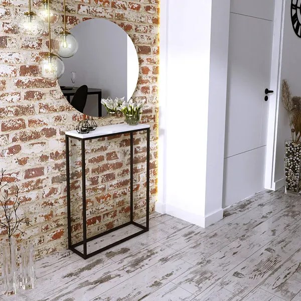 Minimalistyczna konsola czarny + biały połysk - Carello 7X