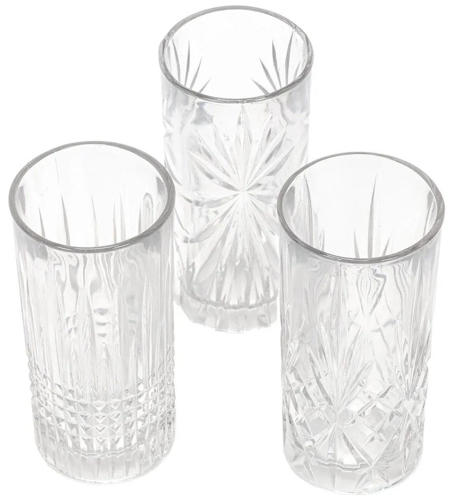 Zestaw 3 szklanek we wzory, 380 ml