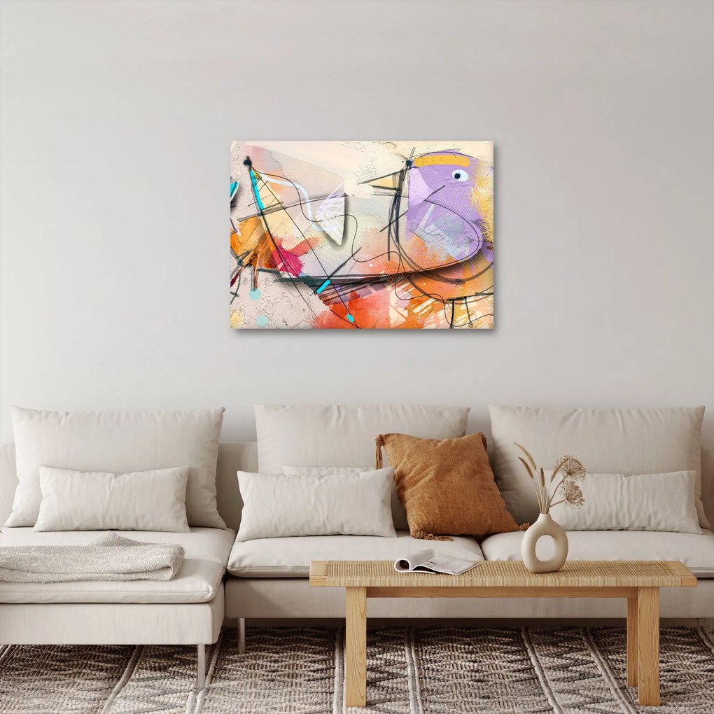 Obraz - Abstrakcja, ptaszek (70x50 cm)