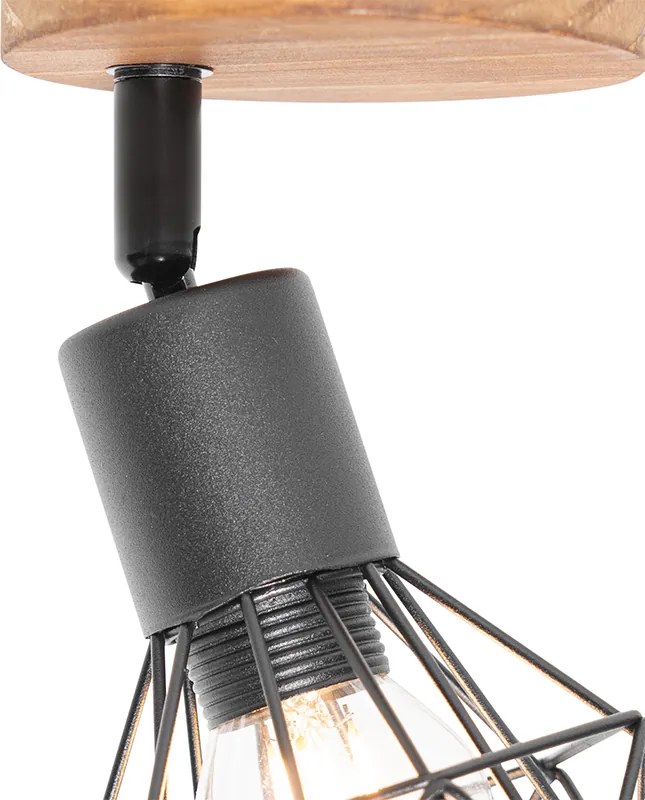 Industrialny reflektor czarny z obrotowym i pochylnym drewnem - Mosh