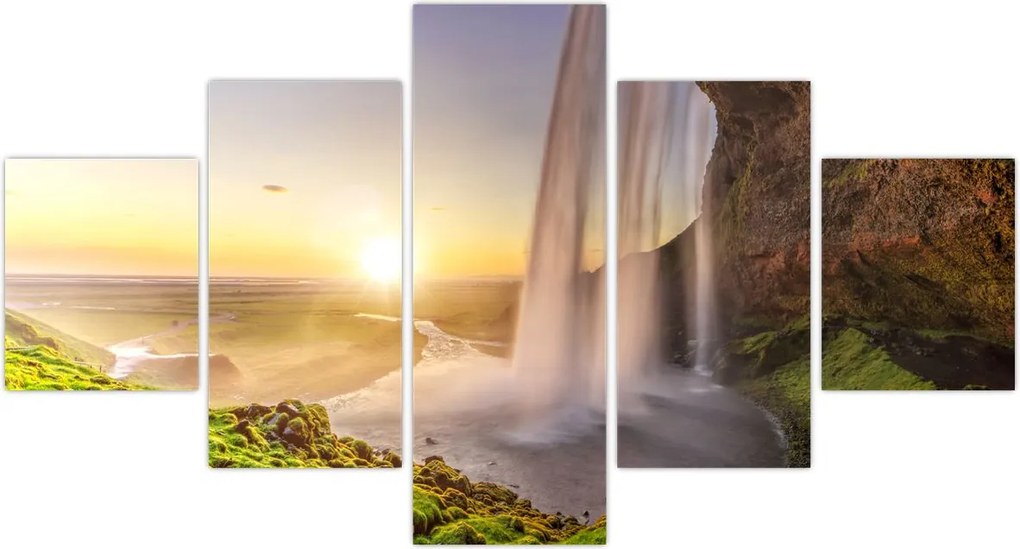 Obraz - Seljalandsfoss od tyłu jaskini (125x70 cm)