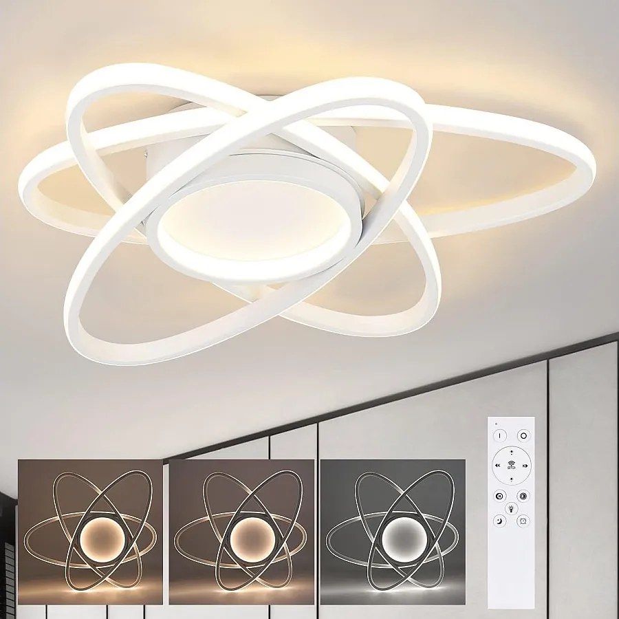 NETTLIFE nowoczesna lampa sufitowa LED z pilotem 77W z możliwością przyciemniania lampa kuchenna do salonu do sypialni kuchnia przedpokój biuro