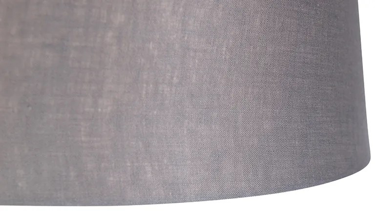 Lampa wisząca stalowa z abażurem z lnu w kolorze ciemnoszarym 35 cm - Blitz Nowoczesny Oswietlenie wewnetrzne