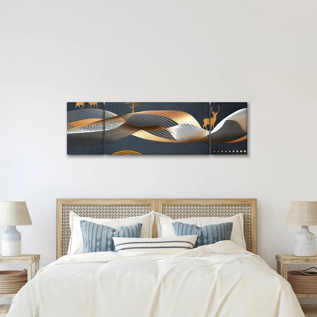 Obraz - Grafika z jeleniem (170x50 cm)