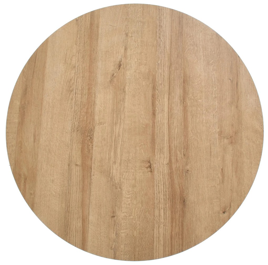 Okrągła ława z półką, dąb złoty/czarna, 80/41 CAMILA ława dąb złoty/czarny