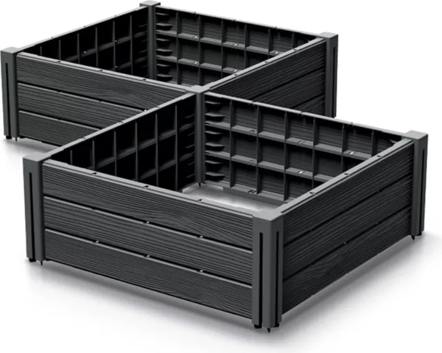 Podwyższona grządka BASE PLANT, 61x61x46cm, antracytowa Prosperplast