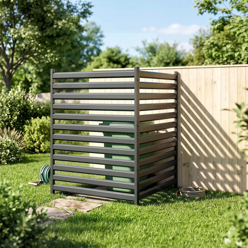 Outsunny Płot ogrodowy 2 panele 91 x 152 cm metalowy płot ochronny z słupkami i kapturkami, odporny na rdzę, czarny | Aosom PL