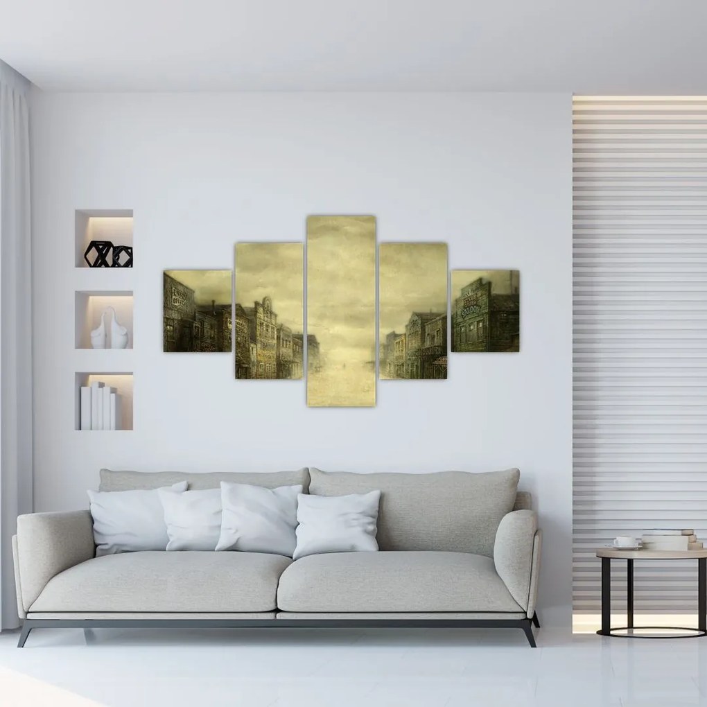 Obraz westernowego miasteczka (125x70 cm)