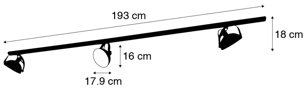 System szynowy jednofazowy z 3 regulowanymi białymi reflektorami - Magnax