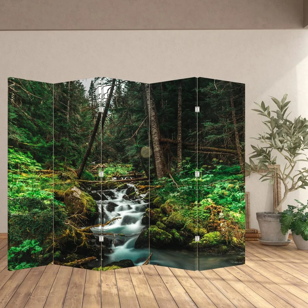 Parawan - Strumień w lesie (210x170 cm)