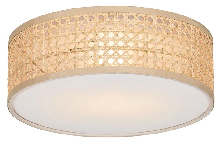 Orientalna lampa sufitowa z rattanu 30 cm - TrommaKolonialny Oswietlenie wewnetrzne