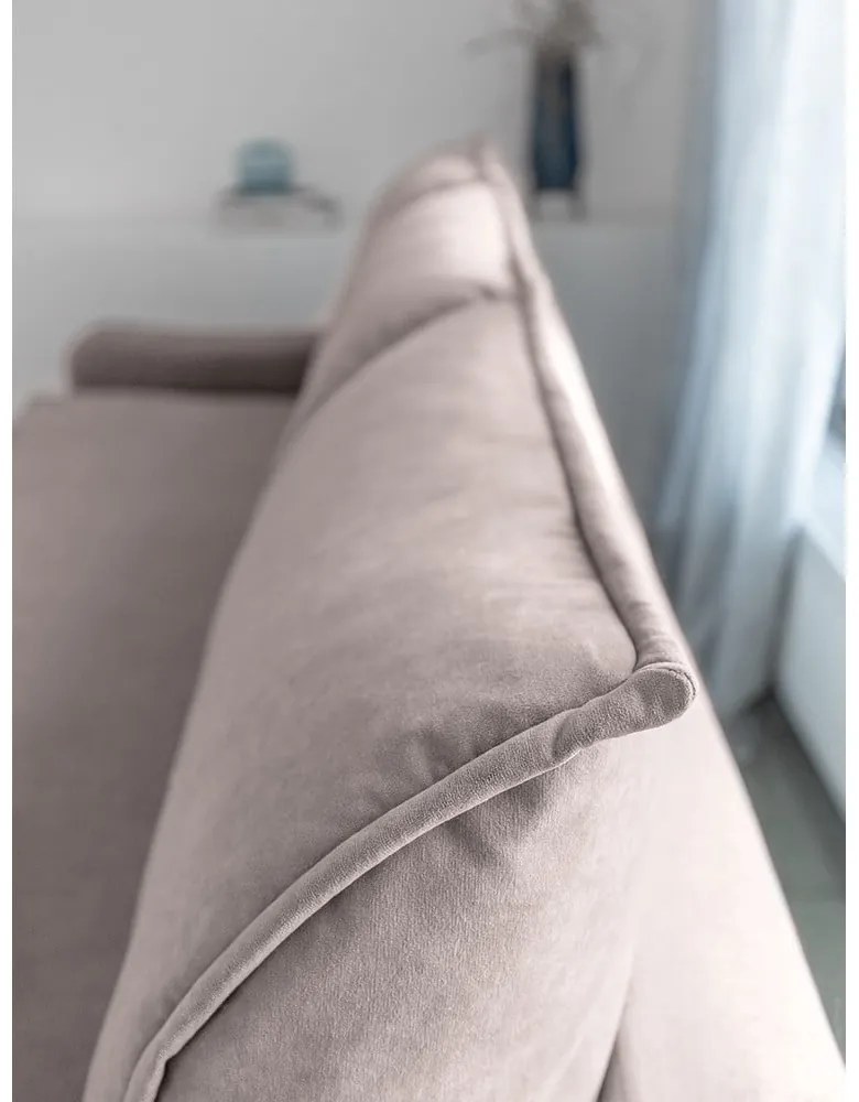 Beżowa aksamitna rozkładana sofa Miuform Tender Eddie