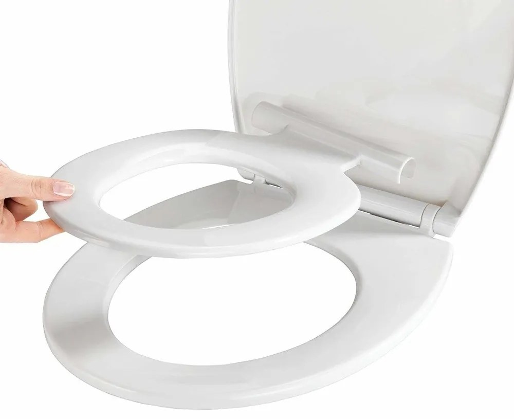 Deska sedesowa z nakładką dla dzieci, plastikowe akcesorium toaletowe z mechanizmem wolnego opadania - WENKO