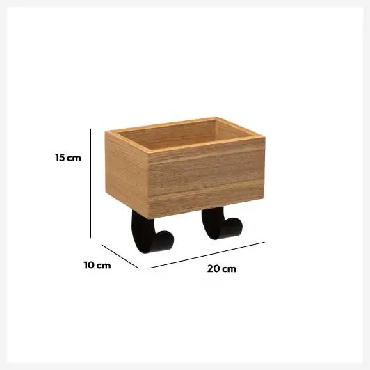 Wieszak do przedpokoju z 2 haczykami i półką, 20 cm
