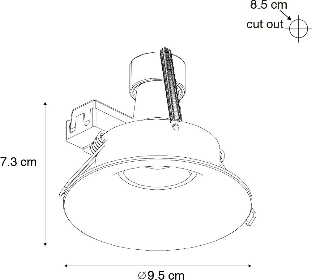 Inteligentny reflektor wpuszczany czarny z Wifi GU10 50mm - Gijs