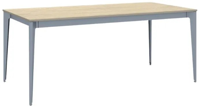 Stół konferencyjny do biura PRIMO ACTION, 180x90 cm, szaro-srebrna podstawa, dąb naturalny