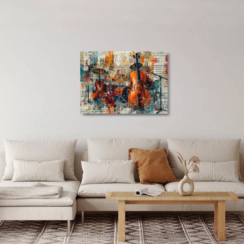 Obraz na szkle - Instrumenty muzyczne (70x50 cm)