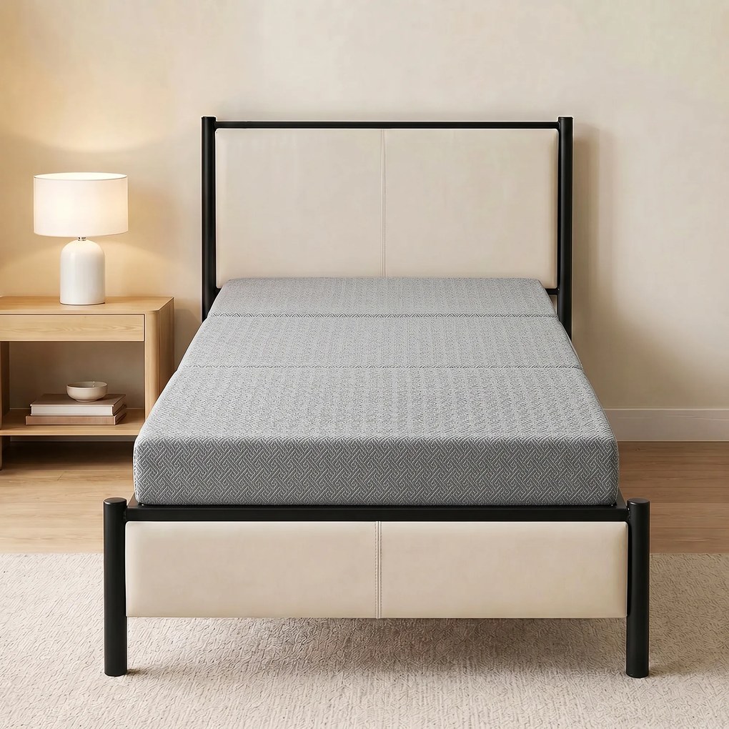 HOMCOM Materac składany 200 x 90 cm, 15 cm, składany materac, przenośny materac podłogowy z pralnym pokrowcem, certyfikat Oeko-Tex | Aosom PL
