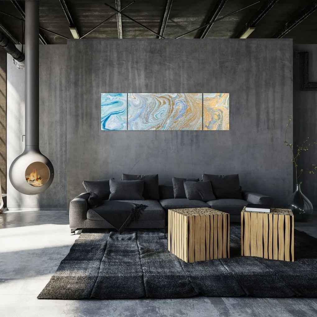 Obraz - Niebieski marmur (170x50 cm)