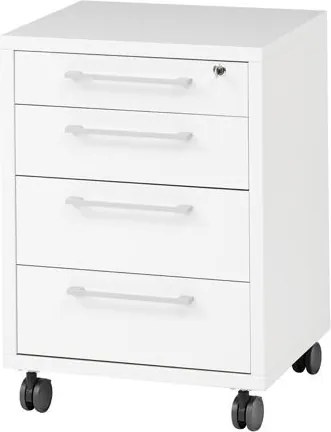 Kontenerek 4-szufladowy na kółkach Prima 4 biały