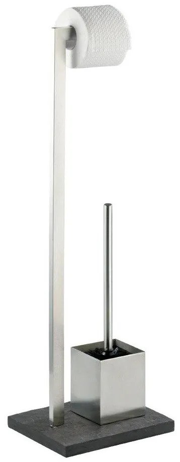 Stojak na papier toaletowy i szczotkę do WC, SLATE ROCK - 2 w 1, WENKO