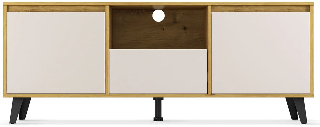 Stolik RTV pod telewizor dąb artisan + kaszmir N5-L25