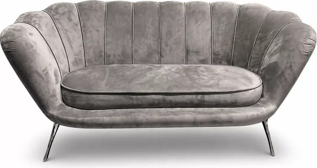 (Wyprzedaż) Sofa Muszelka w kolorze szarym – ostatnia sztuka na wyprzedaży z personalizowanymi nóżkami