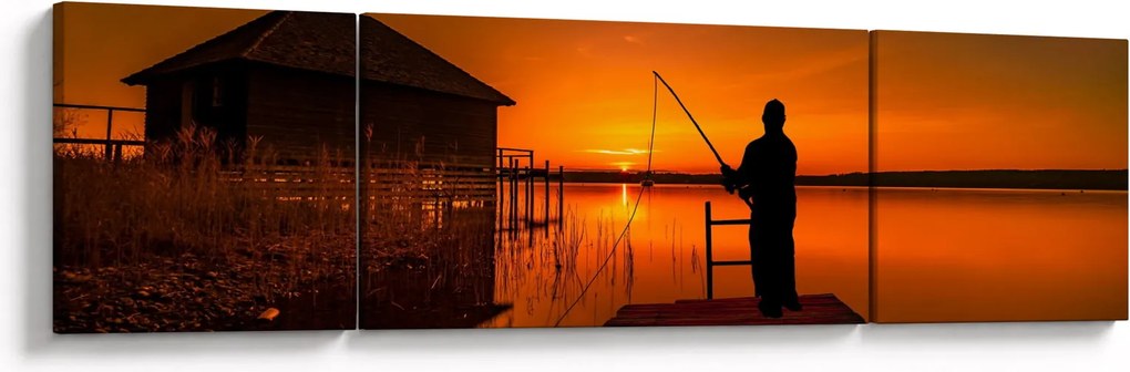 Obraz rybaka (170x50 cm)