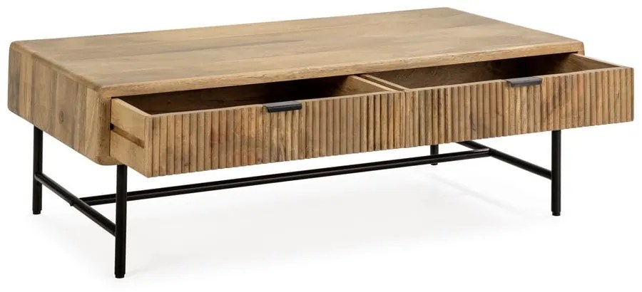 Stolik z litego drewna mango w naturalnym kolorze 60x120 cm Mundra – MOME