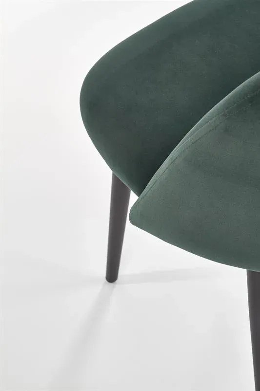 Krzesło tapicerowane K384 VELVET ciemno zielone HALMAR