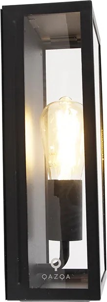 Industrialna lampa ścienna zewnętrzna czarna IP44 ze szkłem - Rotterdam