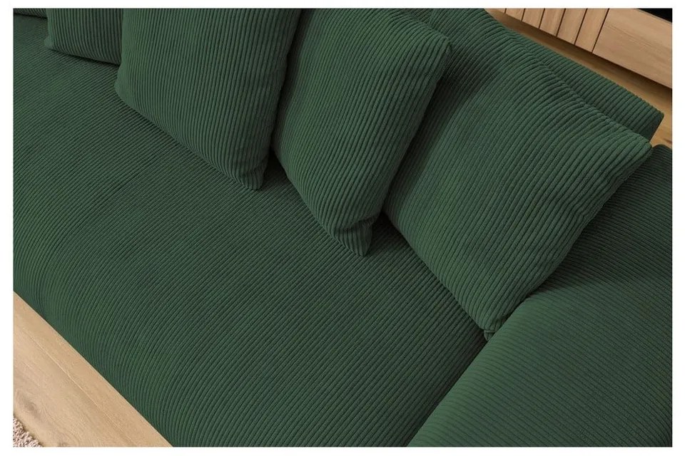 Zielona sztruksowa sofa 280 cm Voltaire – Bobochic Paris