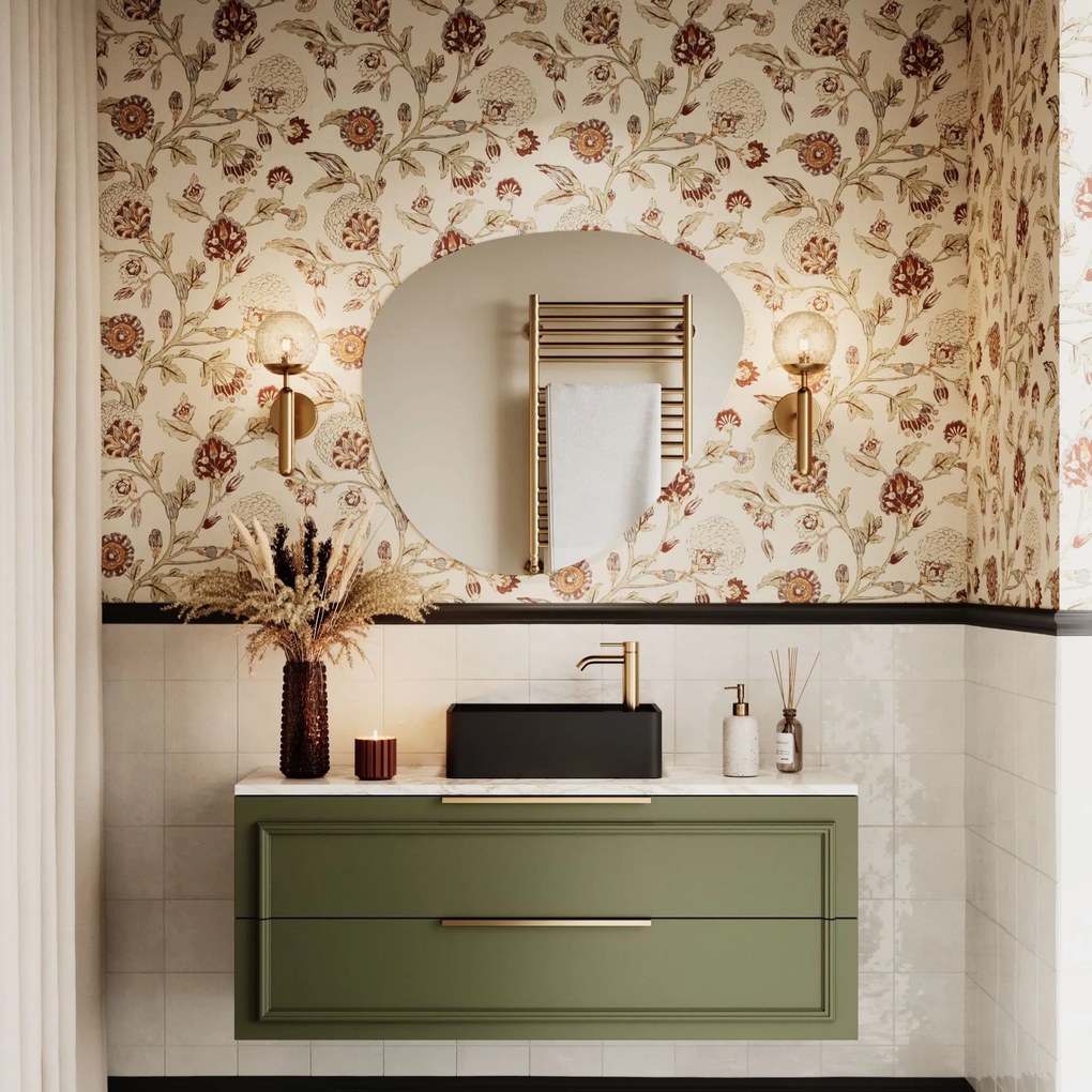 Lustro o nieregularnym kształcie oszlifowane bez podświetlenia MOIRA | Różna rozmiary | Różne kolory szkła : Kolor tafli szkła - Brązowy, Rozmiar - 80 x 73 cm