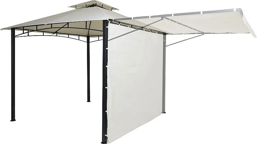 Pergola MCW-F94 stal + ściana boczna,  kremowo-beżowy