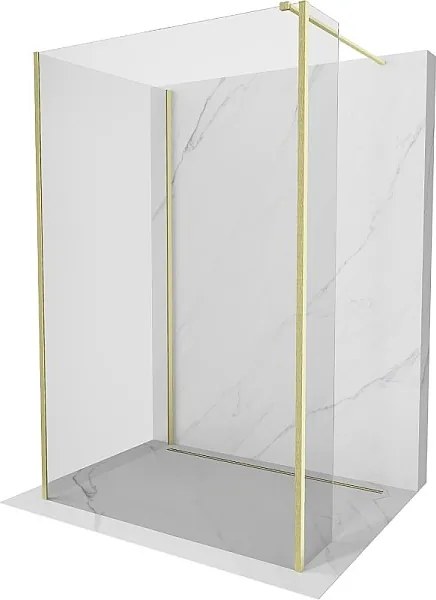 Mexen Kioto ścianka prysznicowa Walk-in 100 x 75 x 30 cm, transparent, złota szczotkowana - 800-100-075-221-55-00-030