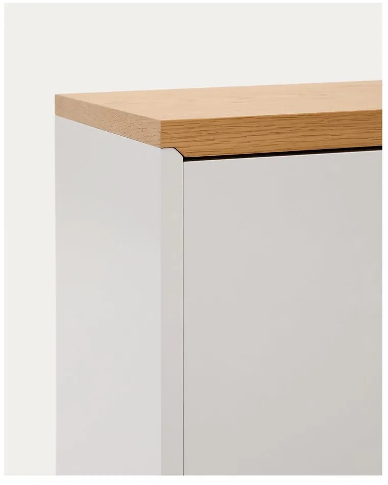 Biała komoda w dekorze dębu 180x75x36 cm Abilen – Kave Home