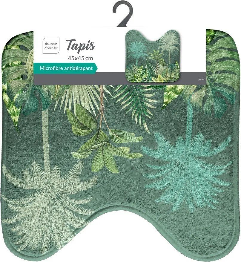 Zielony tekstylny dywanik łazienkowy do WC 45x45 cm Vagabonde – douceur d'intérieur