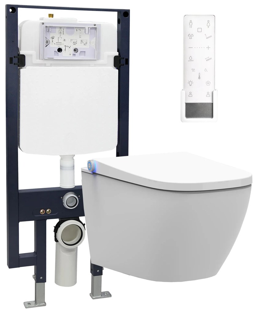 Kompletny zestaw WC 28: Toaleta myjąca PRO+ 1104Stelaż podtynkowy G3008 z panelem spłuczki - Deska Soft-Close