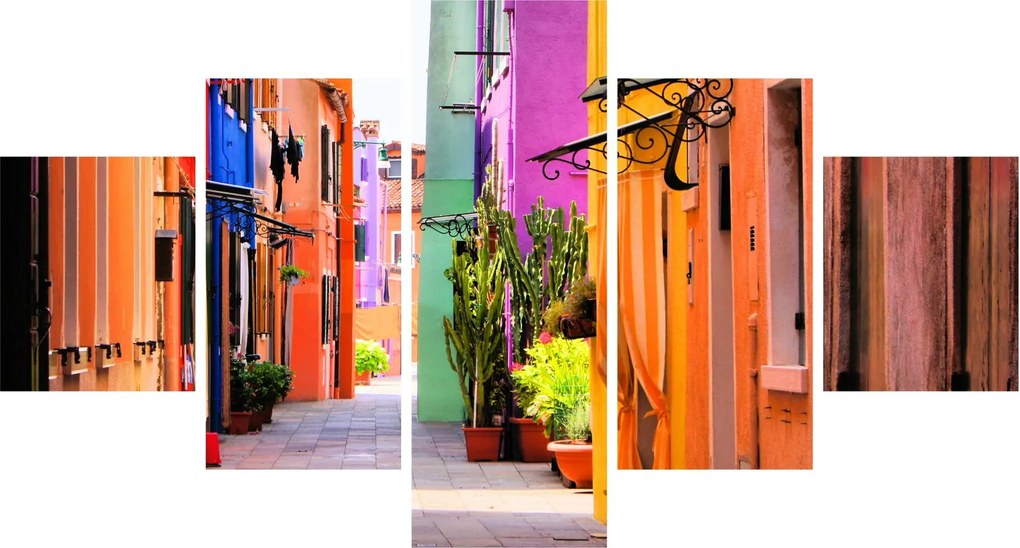 Obraz - Kolorowy dom w Burano, Wenecja (125x70 cm)