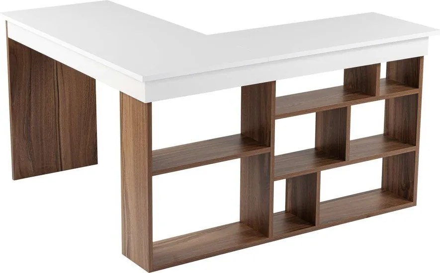 Biurko w dekorze orzecha 120x130 cm Vesper – Kalune Design