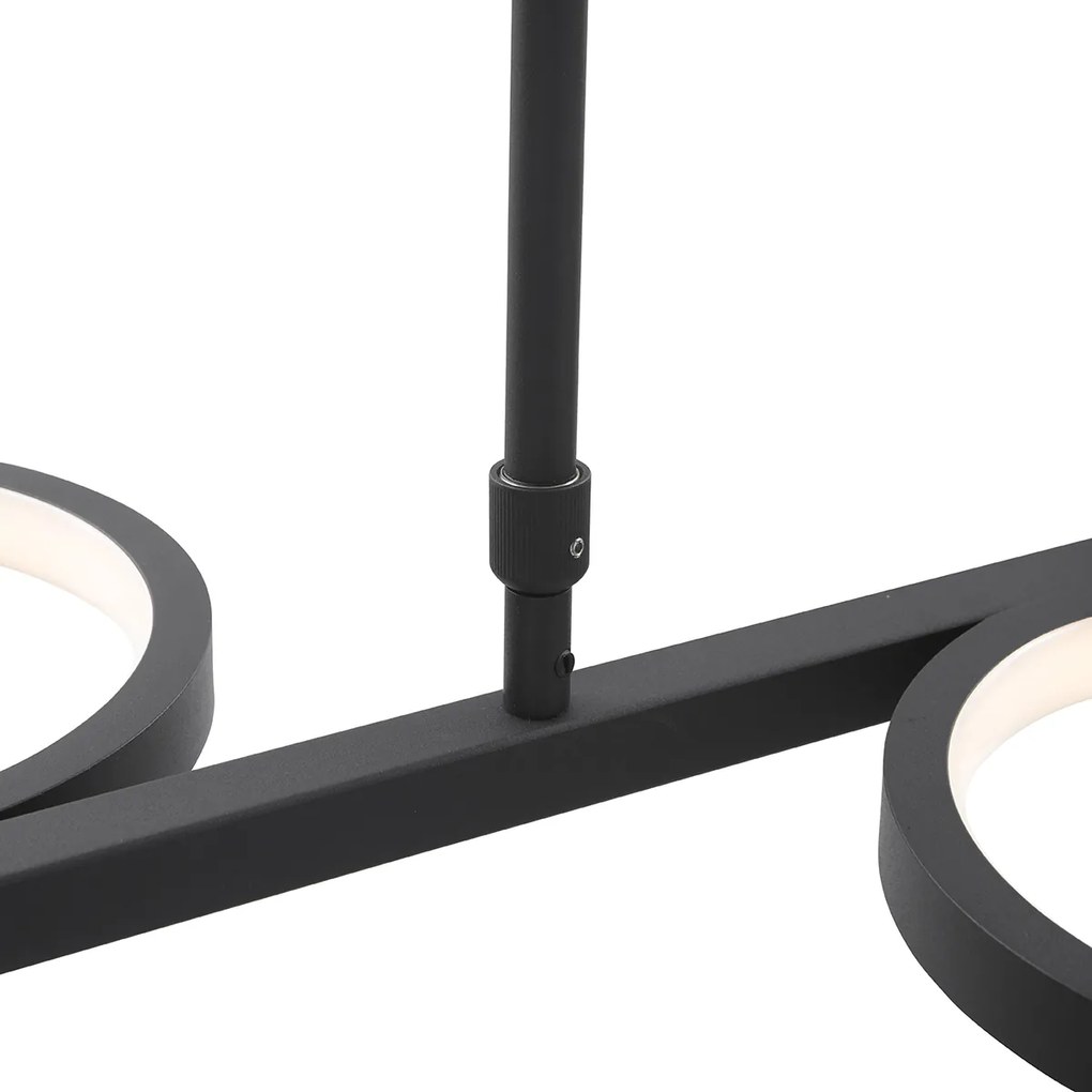 Nowoczesna lampa wisząca czarna z wbudowanym LED-em, 3-stopniowa regulacja jasności, 5-światłowa - Vivé Nowoczesny Oswietlenie wewnetrzne