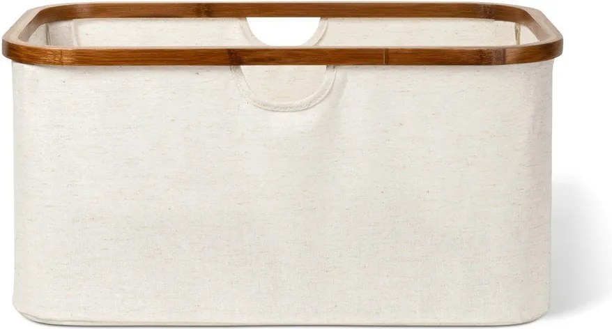 Kremowy tekstylny kosz na pranie składany Bamboo/Linen – Bigso