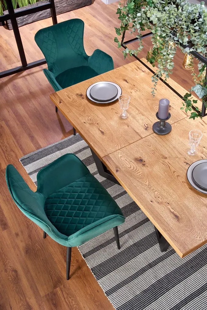 Dębowy stół industrialny do salonu - Divon 2X