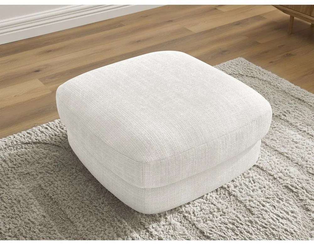 Biały podnóżek z tkaniny szenilowej Leonore – Bobochic Paris