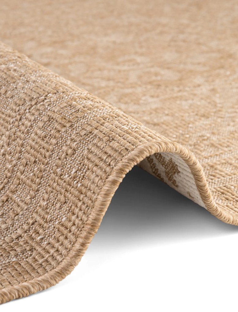 Dywan zewnętrzny dwustronny Duet Ornament beżowo-kremowy 160 cm x 230 cm