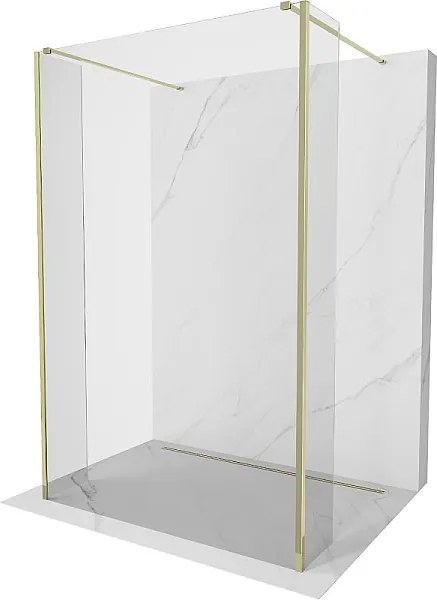 Mexen Kioto ścianka prysznicowa wolnostojąca 145 x 30 x 30 cm, transparent, złota - 800-145-030-222-50-00-030